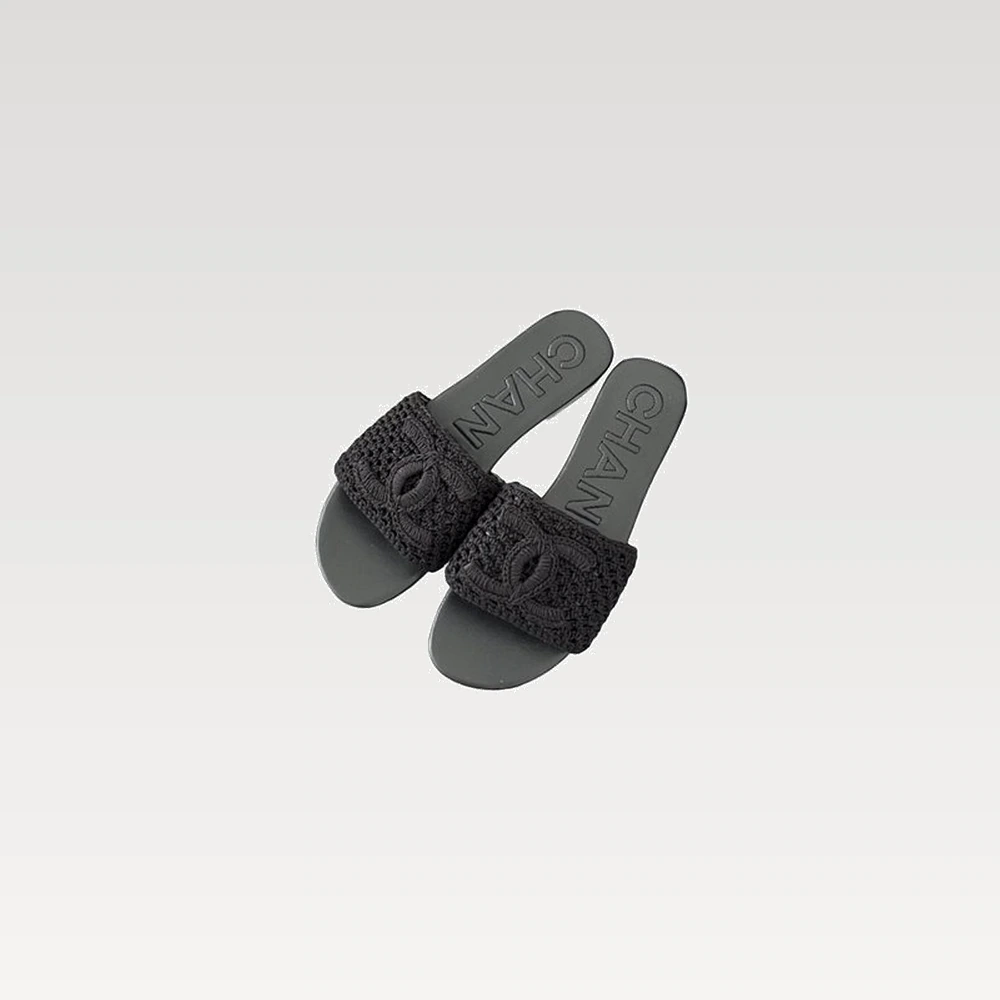 샤넬 코코비치 cc로고 크로셰 뮬